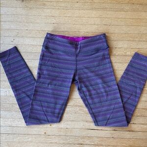 NWOT Ivivva by Lululemon purple striped texture leggings